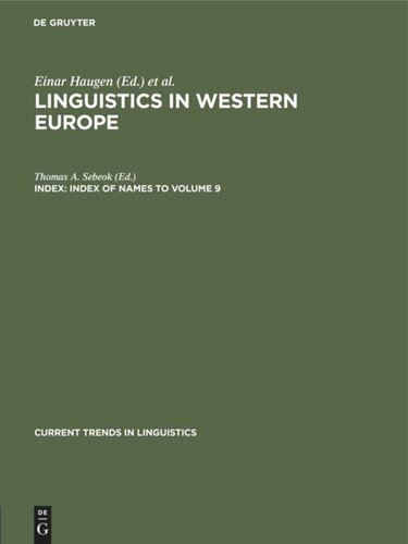 ﻿زبان‌شناسی در اروپای غربی: فهرست فهرست نام‌ها تا جلد 9