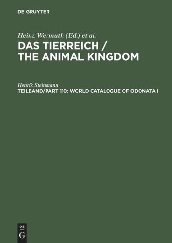 ﻿Das Tierreich / پادشاهی حیوانات. Tlbd/ قسمت 110 کاتالوگ جهانی Odonata I: Zygoptera