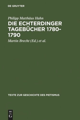 ﻿The Echterdinger Diaries 1780-1790