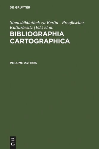﻿Bibliographia mapographica: جلد. 23 1996