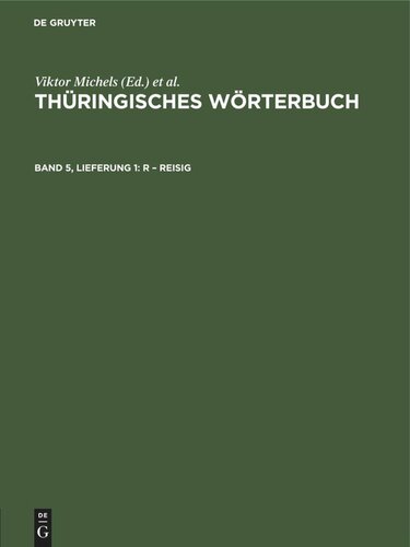 ﻿فرهنگ لغت تورینگن: جلد 5، تحویل 1 R – Brushwood