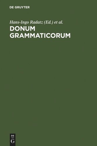 ﻿Donum Grammaticorum: انتشارات یادبود برای هارو استامرژوهان