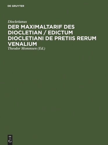 ﻿حداکثر تعرفه Diocletian / Edictum Diocletiani de pretiis rerum venalium