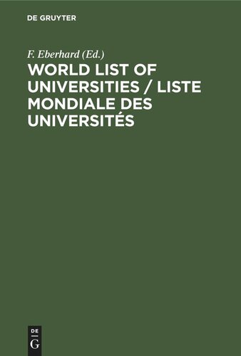 ﻿فهرست جهانی دانشگاه ها / Liste Mondiale des Universities