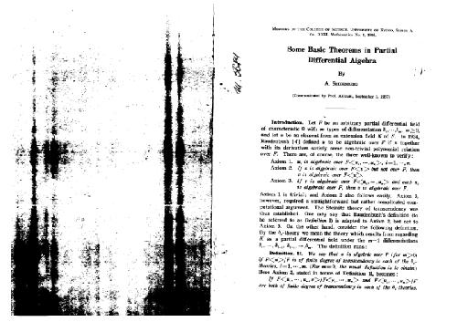 قضایای اساسی در جبر دیفرانسیل جزئی