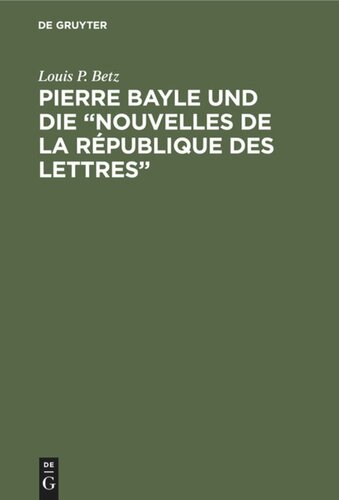 ﻿Pierre Bayle und die 