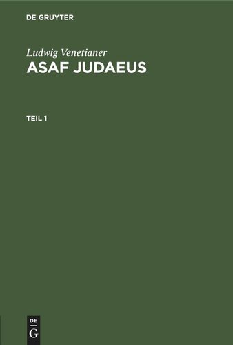 ﻿Asaph Judaeus: Part 1