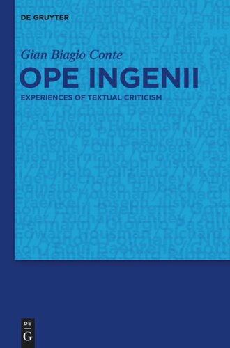 ﻿Ope ingenii: تجربیات نقد متن