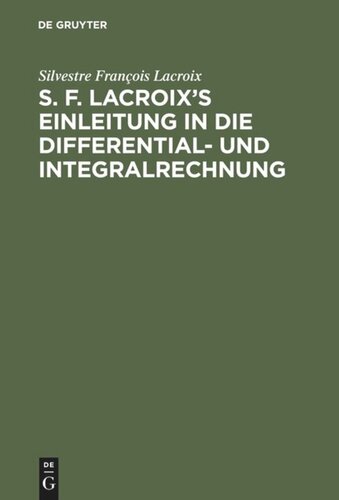 ﻿مقدمه S. F. Lacroix بر حساب دیفرانسیل و انتگرال