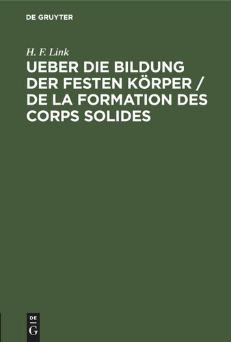 ﻿درباره تشکیل اجسام جامد / De la formation des corps solides