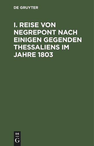 ﻿سفر از Negrepont به برخی از مناطق تسالی در 1803