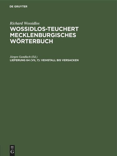 ﻿فرهنگ لغت Wossidlos-Teuchert Mecklenburg: تحویل 64 (vii ، 7) Veihstall to sinc