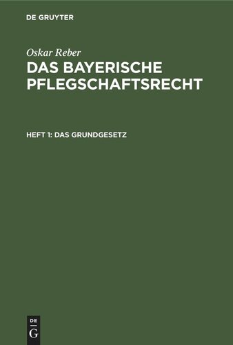 ﻿قانون سرپرستی باواریا: جزوه 1 قانون اساسی