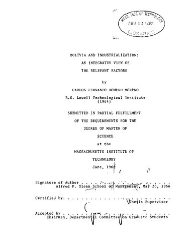 ﻿بولیوی و صنعتی شدن: دیدگاهی یکپارچه از عوامل مرتبط