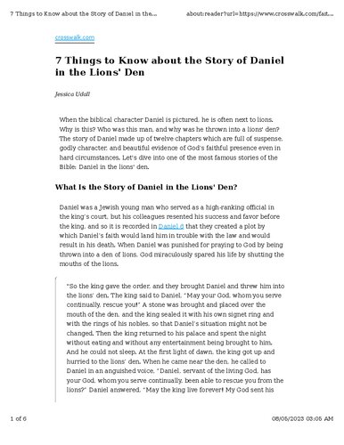 ﻿7 نکته در مورد داستان دانیال در لانه شیرها