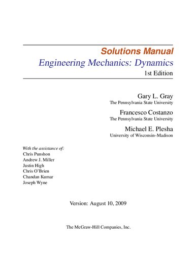 ﻿Engineering Mechanics_ Dynamics, 1st Solutions Manual
