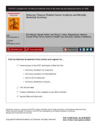 ﻿کاهش بروز سرطان مرتبط با دخانیات و مرگ و میر: خلاصه کارگاه