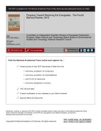 ﻿Progress Toward Restoring the Everglades: The Fourth Biennial Review 2012
