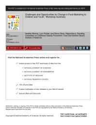 ﻿چالش ها و فرصت های تغییر در بازاریابی مواد غذایی برای کودکان و نوجوانان: خلاصه کارگاه