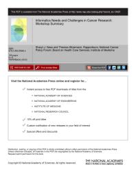 ﻿نیازها و چالش های انفورماتیک در تحقیقات سرطان: خلاصه کارگاه