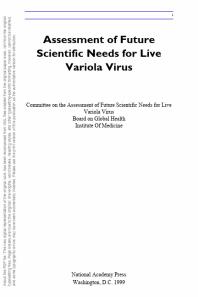 ﻿ارزیابی نیازهای علمی آینده برای ویروس زنده Variola