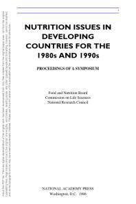﻿مسائل تغذیه در کشورهای در حال توسعه برای دهه های 1980 و 1990: مجموعه مقالات یک سمپوزیوم