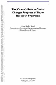 ﻿نقش اقیانوس در تغییر جهانی: پیشرفت برنامه های تحقیقاتی بزرگ