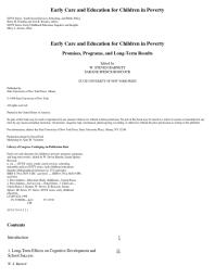 ﻿مراقبت و آموزش اولیه برای کودکان فقیر: وعده‌ها، برنامه‌ها و نتایج بلندمدت