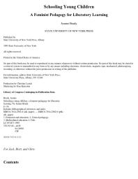 ﻿آموزش کودکان خردسال: یک آموزش فمینیستی برای یادگیری آزاد