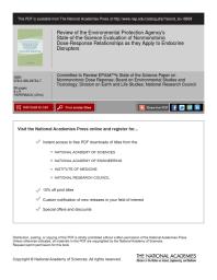 ﻿بررسی ارزیابی پیشرفته علمی آژانس حفاظت از محیط زیست در مورد روابط دوز-پاسخ غیر یکنواخت همانطور که در مورد اختلالات غدد درون ریز اعمال می شود