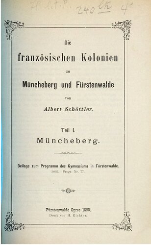 ﻿مستعمرات فرانسه Müncheberg و Fürstenwalde