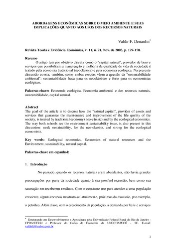 ﻿رویکردهای اقتصادی به محیط زیست و پیامدهای آن در استفاده از منابع طبیعی