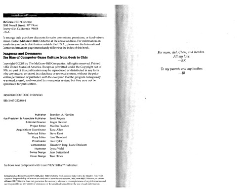 ﻿Dungeons and Dreamers: The Rise of Computer Game Culture from Geek to Chic