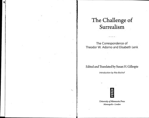 ﻿چالش سوررئالیسم: مکاتبات تئودور دبلیو. آدورنو و الیزابت لنک