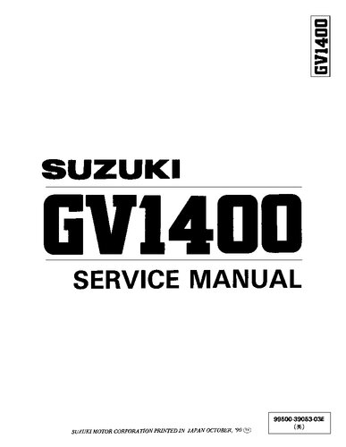 Suzuki GV1400 Cavalcade Service Manual