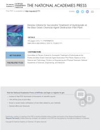 ﻿بررسی معیارهای درمان موفقیت آمیز هیدرولیزات در کارخانه آزمایشی تخریب عامل شیمیایی Blue Grass