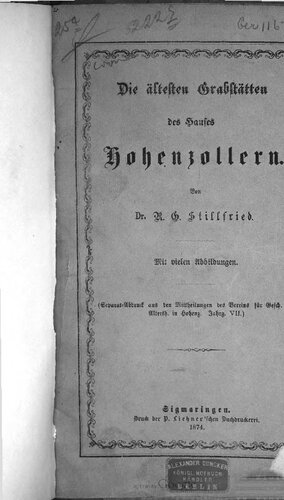 ﻿قدیمی ترین قبرها در خانه هوهنزولرن