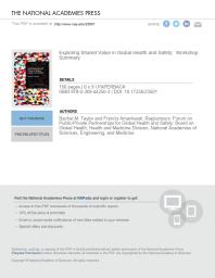 ﻿بررسی ارزش مشترک در سلامت و ایمنی جهانی: خلاصه کارگاه