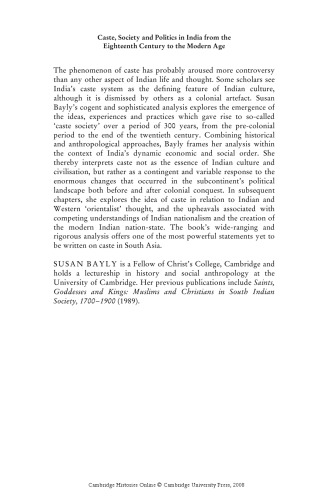 تاریخ کمبریج جدید هند: کاست، جامعه و سیاست در هند از قرن هجدهم تا دوران مدرن