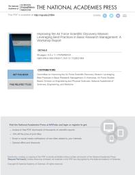 ﻿بهبود مأموریت اکتشاف علمی نیروی هوایی: استفاده از بهترین شیوه ها در مدیریت تحقیقات پایه: گزارش کارگاهی