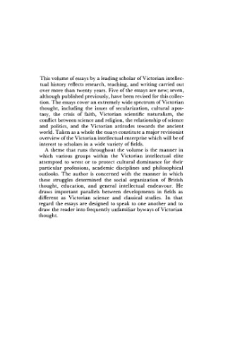 رقابت با سازمان فرهنگی: مقالات در زندگی فکری ویکتوریا