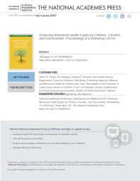 ﻿دستیابی به عدالت رفتاری برای کودکان، خانواده ها و جوامع: مجموعه مقالات یک کارگاه آموزشی