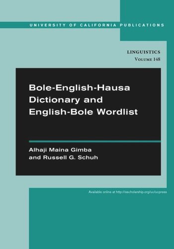 ﻿Bole-English-Hausa Dictionary و English-Bole Wordlist
