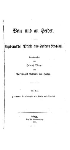 ﻿از و به هردر. نامه های چاپ نشده از املاک هردر