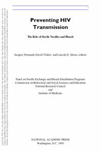 ﻿پیشگیری از انتقال HIV: نقش سوزن های استریل و سفید کننده