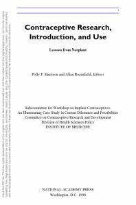 ﻿تحقیقات، مقدمه و کاربرد پیشگیری از بارداری: درس هایی از نورپلانت