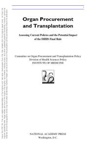 ﻿تهیه و پیوند اعضا: ارزیابی سیاست‌های فعلی و تأثیر بالقوه قانون نهایی DHHS