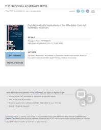 ﻿پیامدهای سلامت جمعیت قانون مراقبت مقرون به صرفه: خلاصه کارگاه