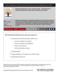 ﻿اصلاحات پیشنهادی به قانون مشترک: دیدگاه دانشمندان علوم اجتماعی و رفتاری: خلاصه کارگاه