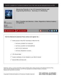 ﻿پیشرفت تنوع در نیروی کار علوم و مهندسی صنعتی ایالات متحده: خلاصه یک کارگاه آموزشی